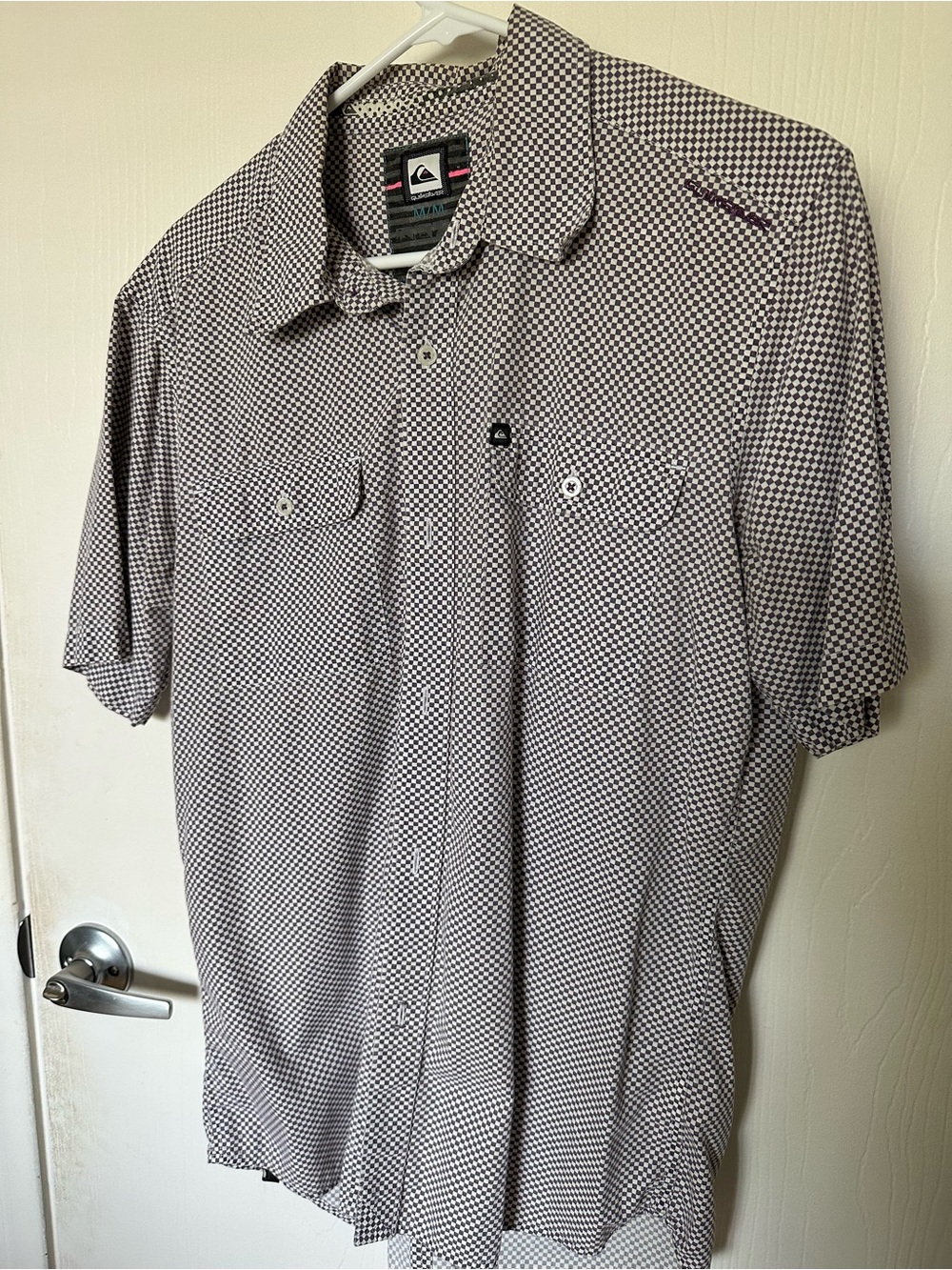 Quiksilver Men’s Vintage Purple Check Shirt - Medium